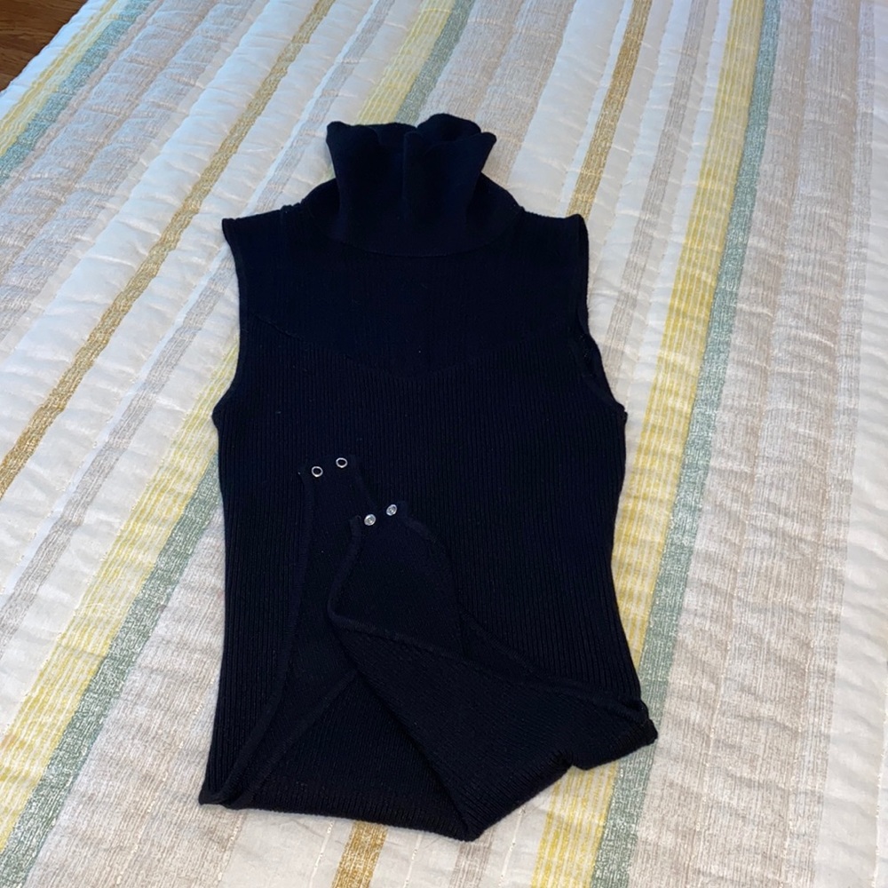 Black sweater tank bodysuit